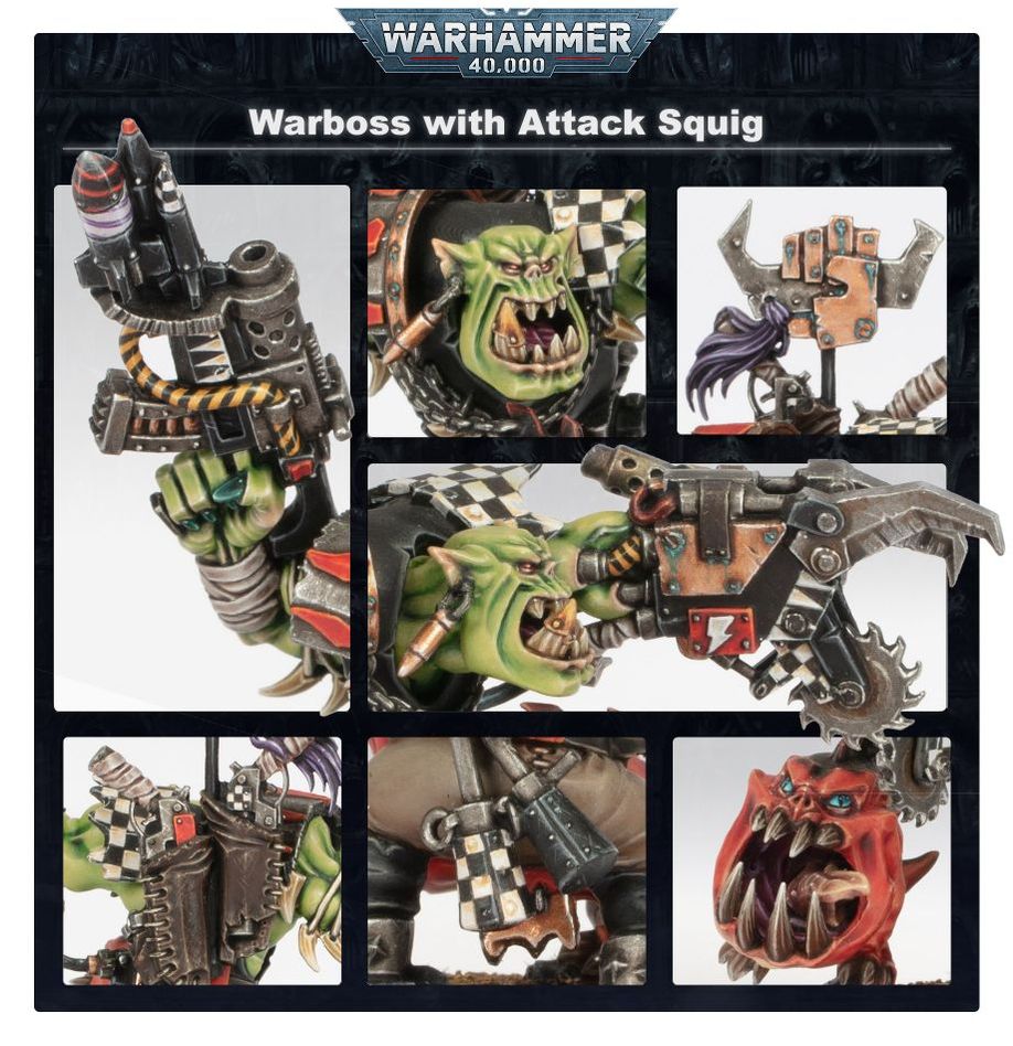Warhammer 40k Ork Warboss with Attack Squig