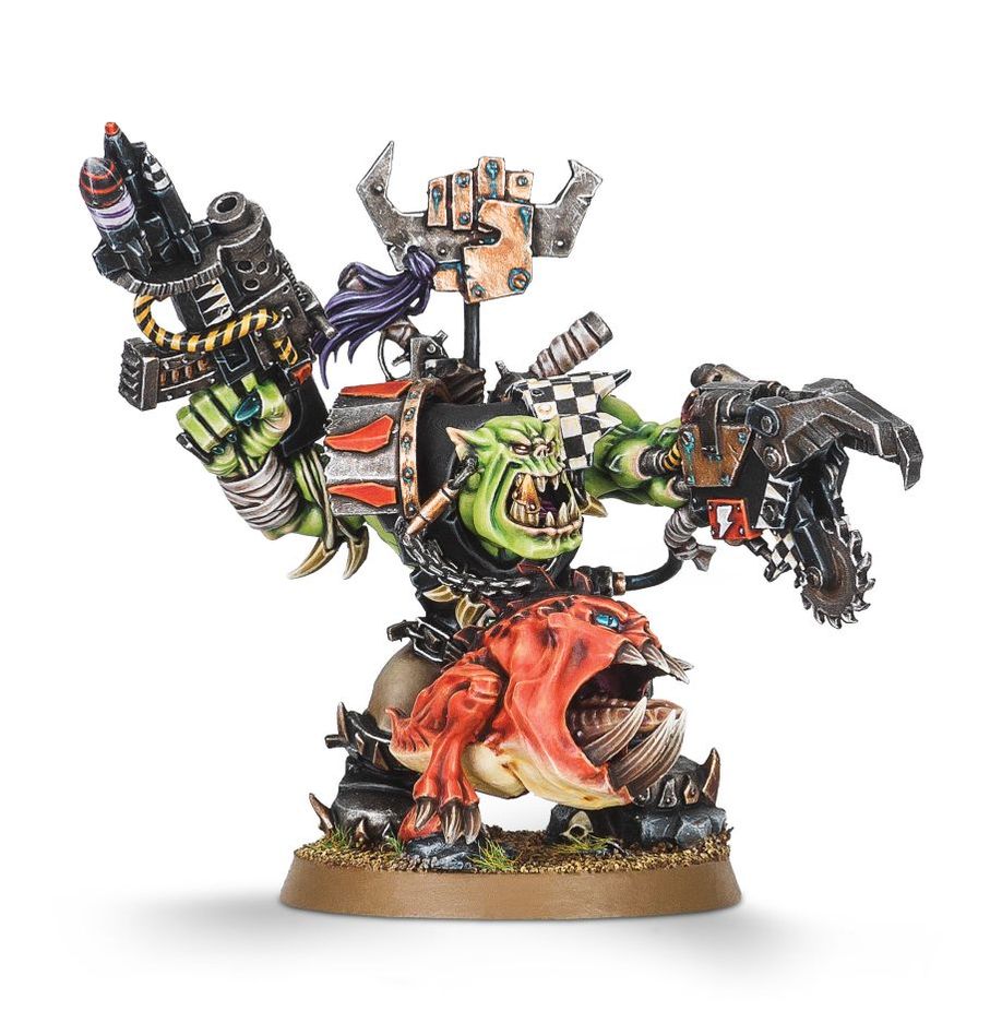 Warhammer 40k Ork Warboss with Attack Squig