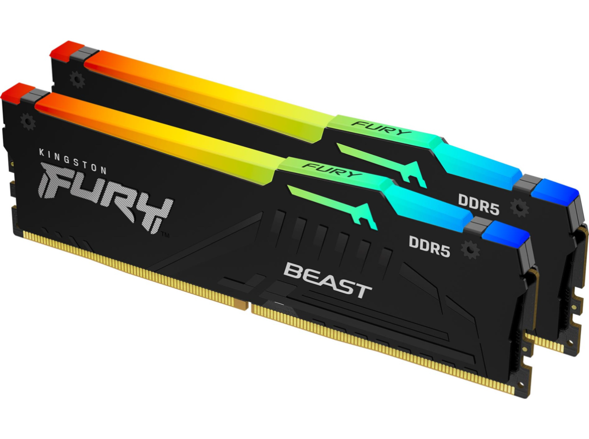 Kingston FURY Beast RGB DDR5-5600 – 32GB (2x16GB) – CL36 – Dual Channel – AMD EXPO / Intel XMP – Svart