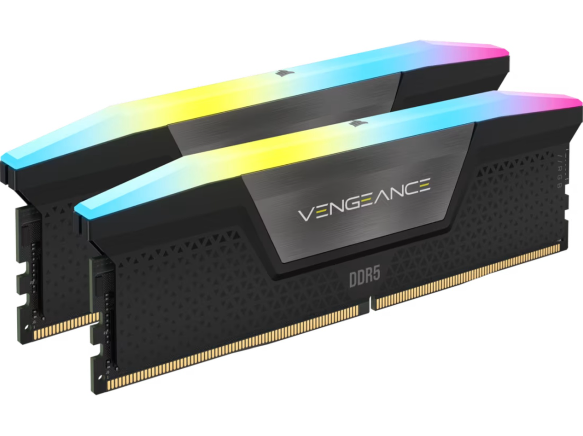 Corsair Vengeance RGB DDR5-6400 – 32GB (2x16GB) – CL32 – Dual Channel – Intel XMP – Svart med RGB