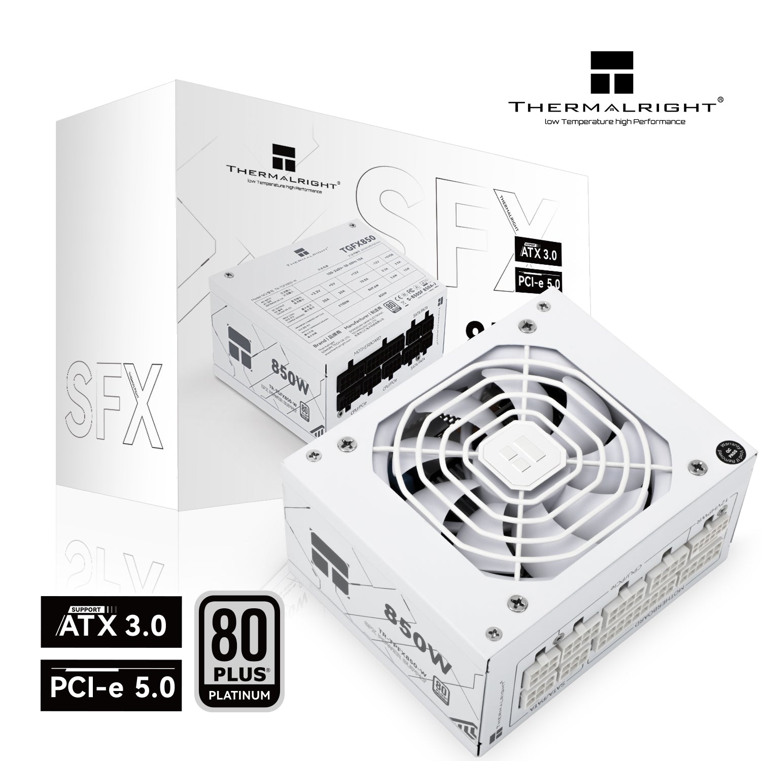 Thermalright TR-TPFX 850W, 80+ Platinum modular PSU, SFX, White