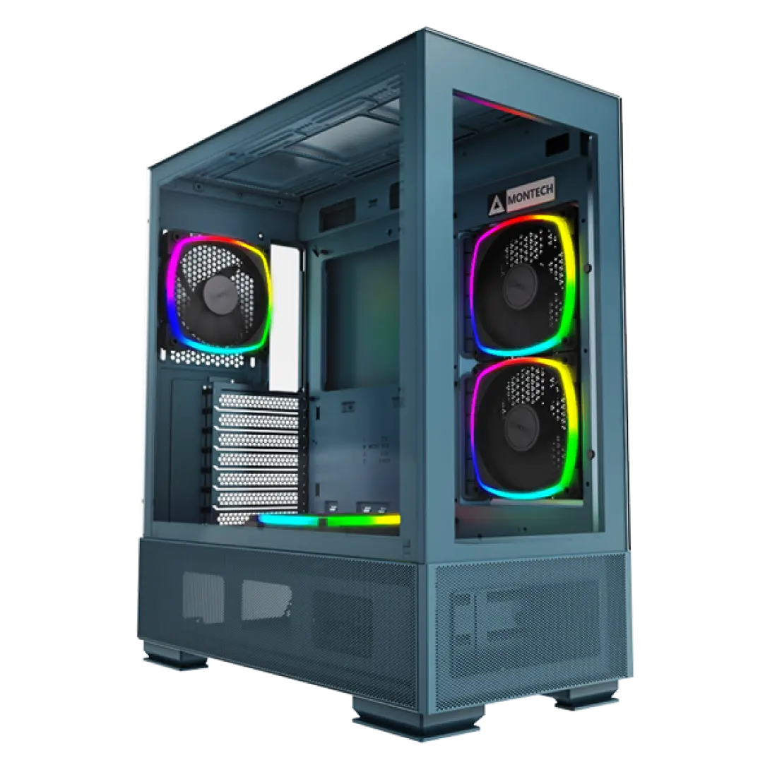 Montech Sky Two Blue - Midi-tower, E-ATX, 4x ARGB PWM fans, ARGB PWM Fan controller