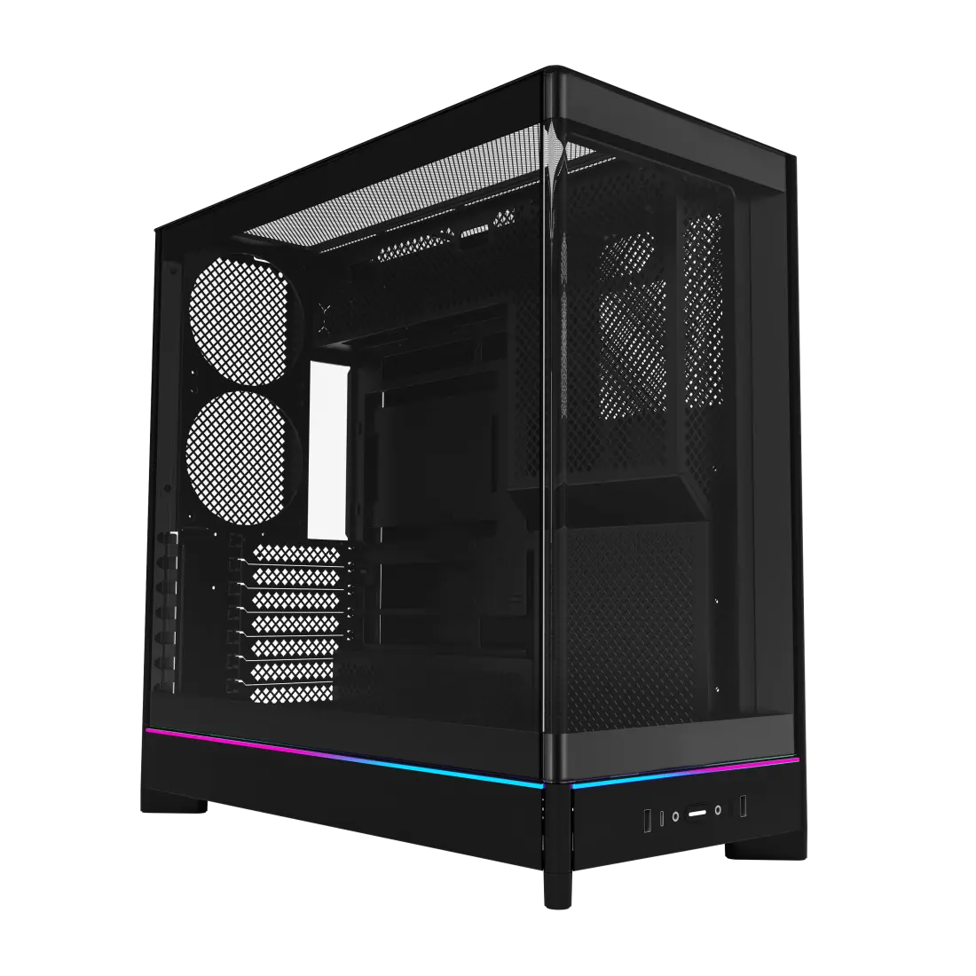 Montech HS02, Glass front, ATX, no fans - Black