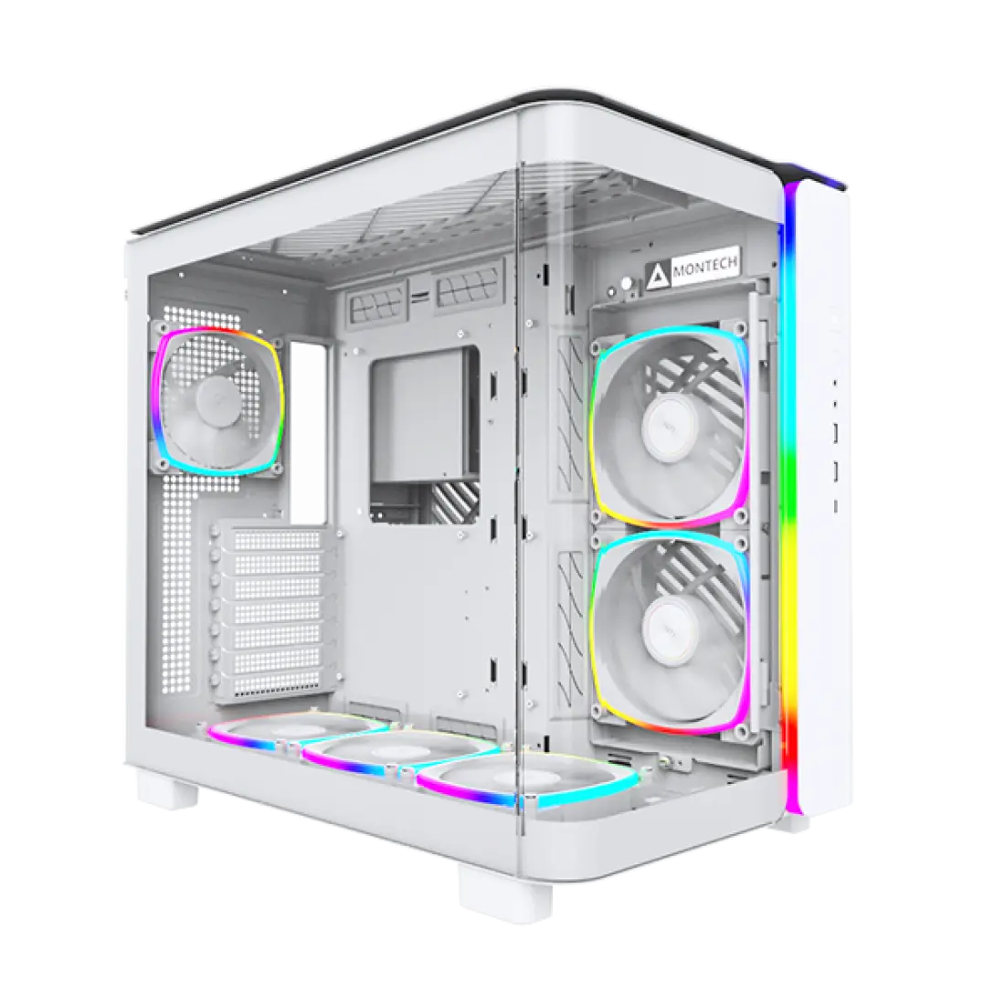 Montech King 95 Pro white - curved glass, 6x ARGB + hub