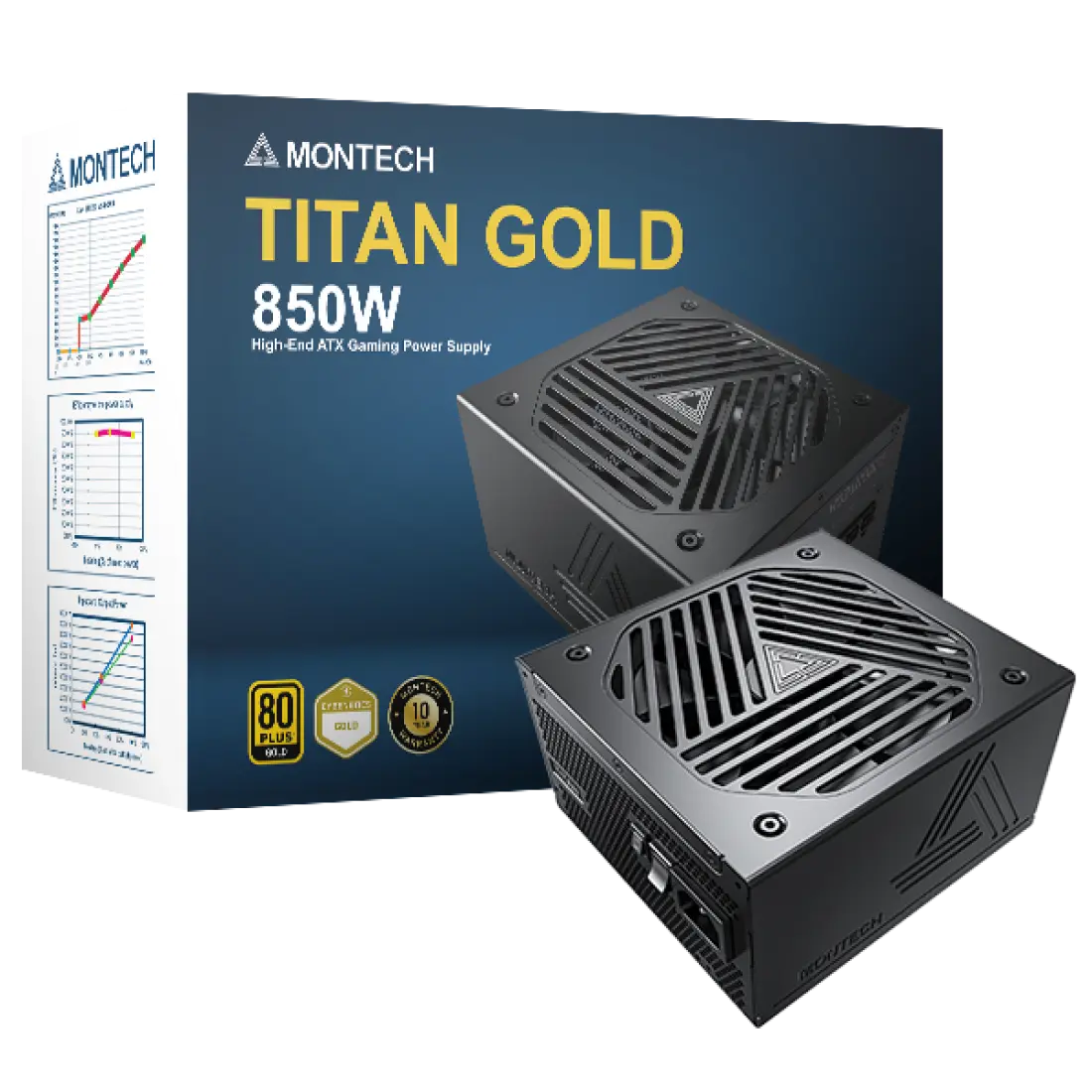 Montech Titan 850W - Full modular, 80+ gold & Cybenetics Gold, ATX 3.0, 12VHPWR connector