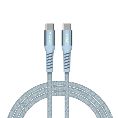 Sync & Charge USB C to USB C 100W Magnetic 120 cm - Blue