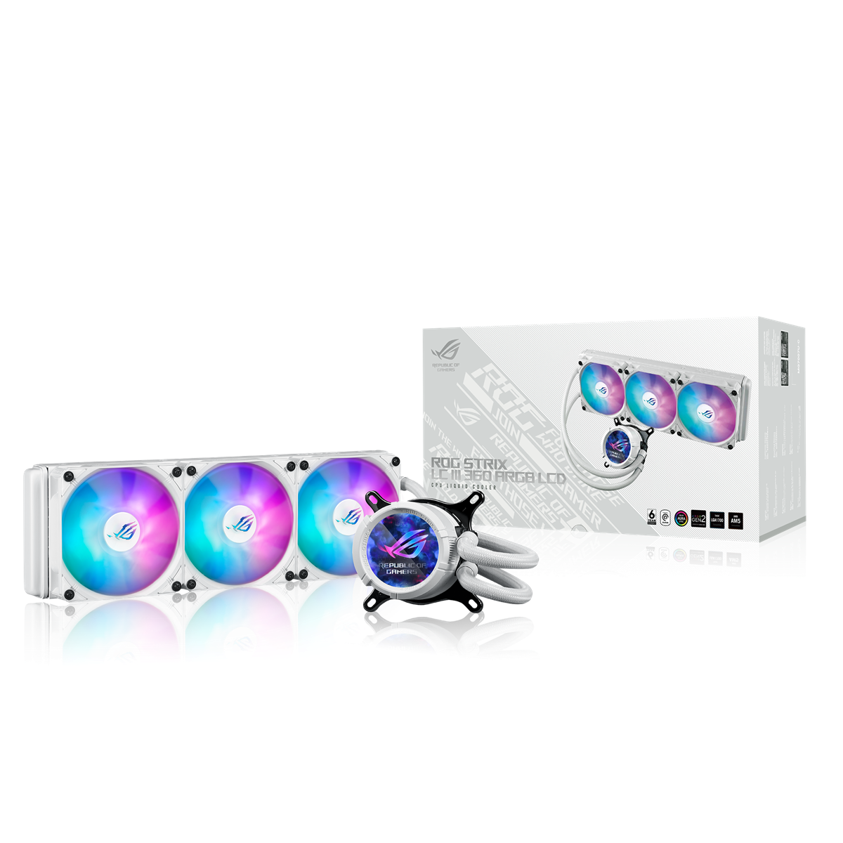 ASUS ROG STRIX LC III 360 ARGB LCD WHITE EDITION AiO Liquid Cooler
