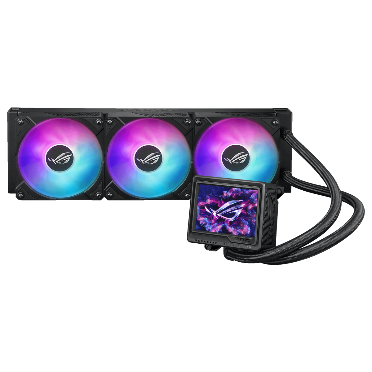 ASUS ROG RYUJIN III 360 ARBG EXTREME AiO Liquid Cooler w. 3.5"" LCD, Asetek Emma Gen8 V2 pump, magnetic ROG ARGB fans