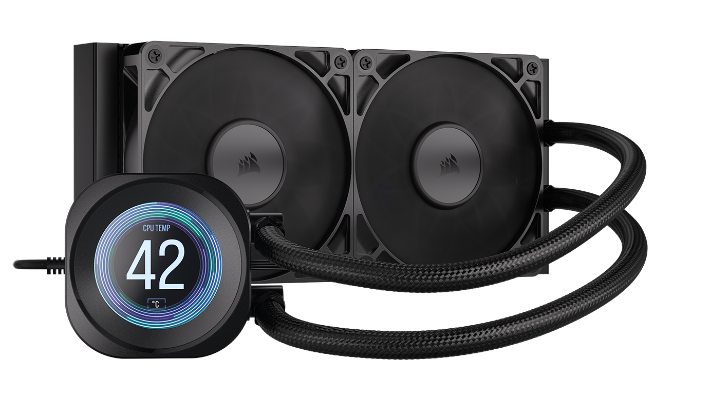 CORSAIR NAUTILUS 240 RS LCD Liquid CPU Cooler, Black