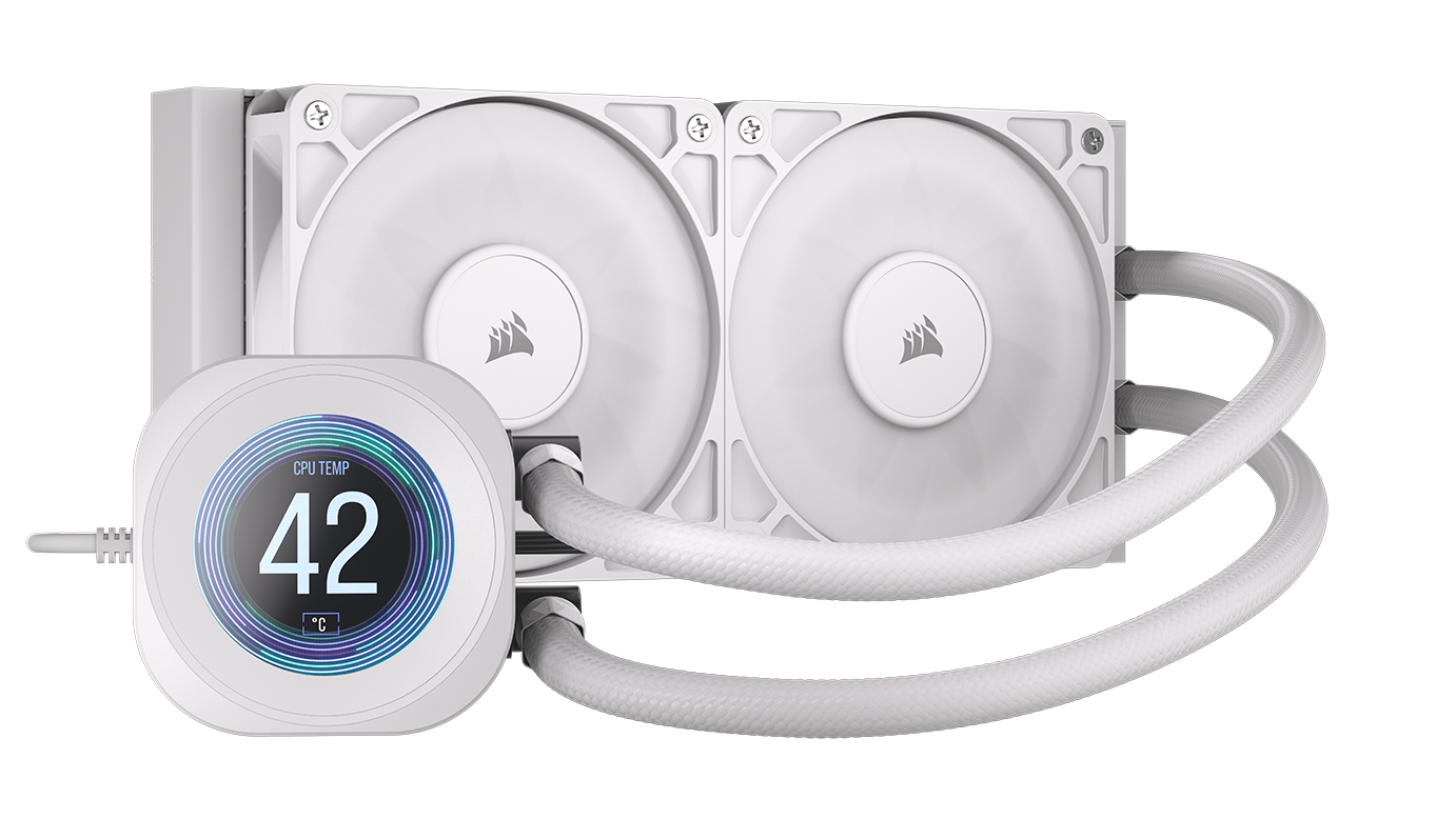 CORSAIR NAUTILUS 240 RS LCD Liquid CPU Cooler, White