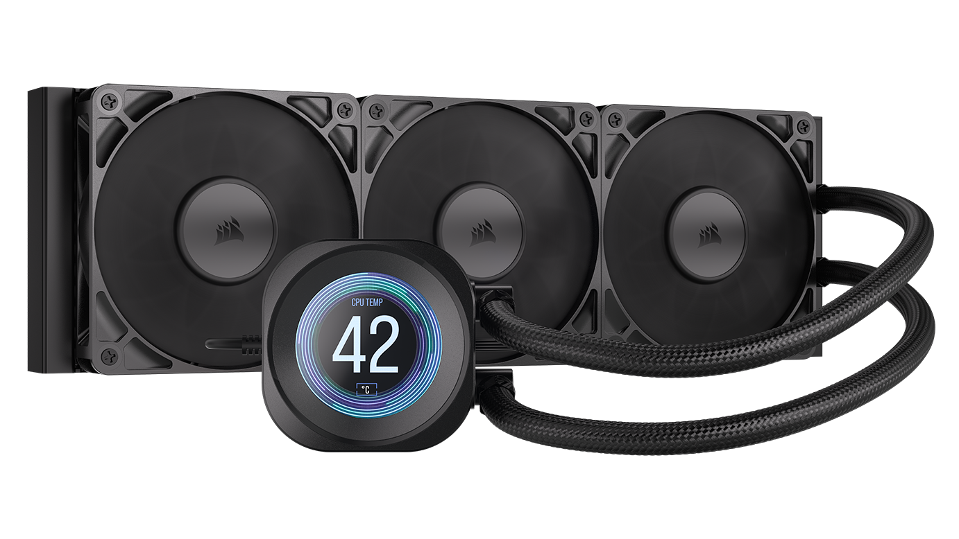 CORSAIR NAUTILUS 360 RS LCD Liquid CPU Cooler, Black