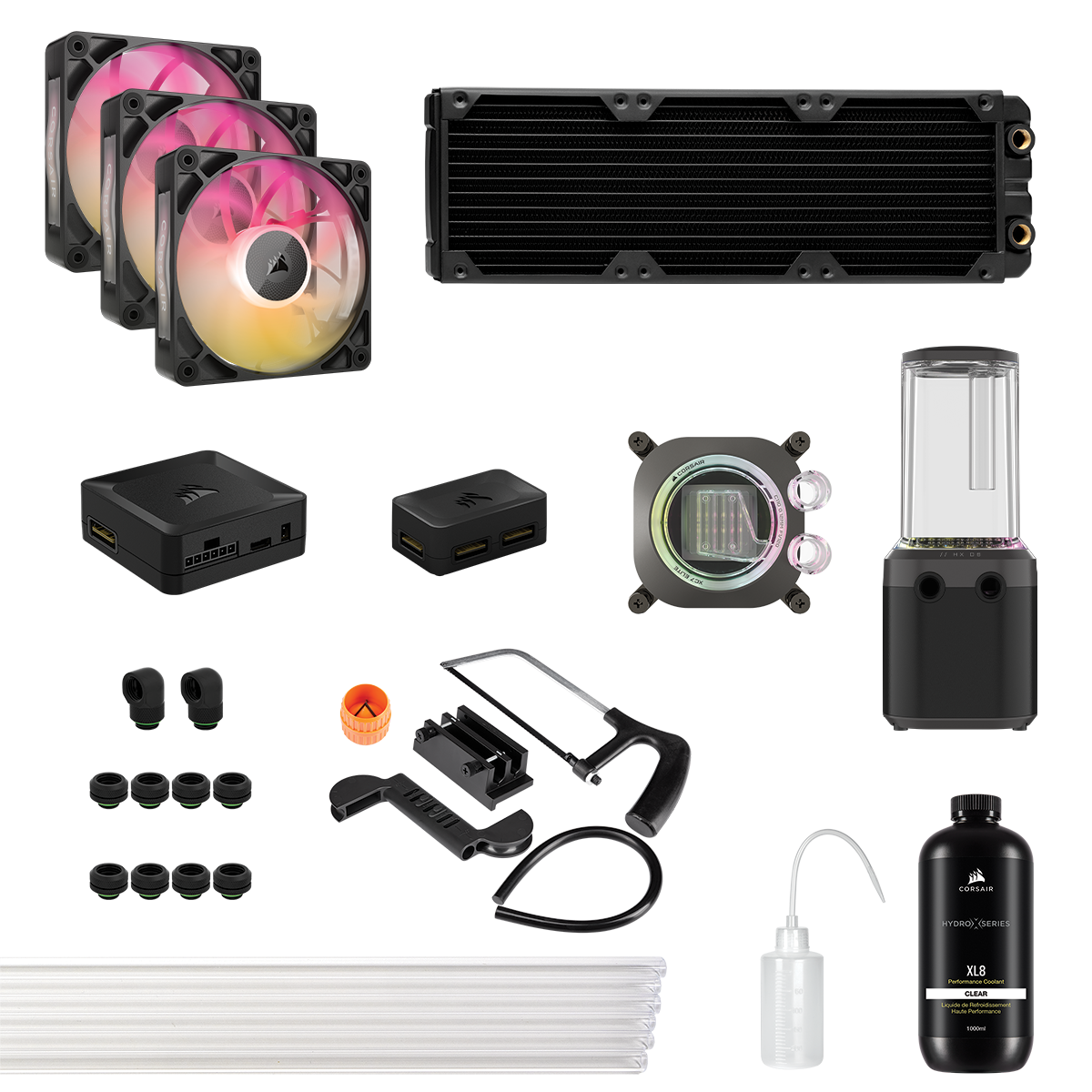 CORSAIR iCUE LINK XH505i RX 360 RGB Custom Cooling Kit, Gray