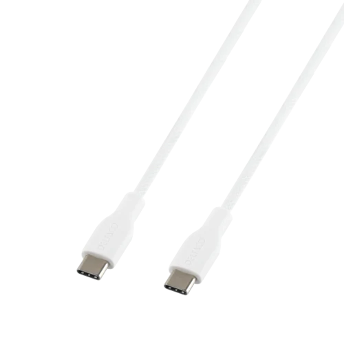 USB-C - C, 0,5m, USB 2.0, white braided, SPR 3A/60W