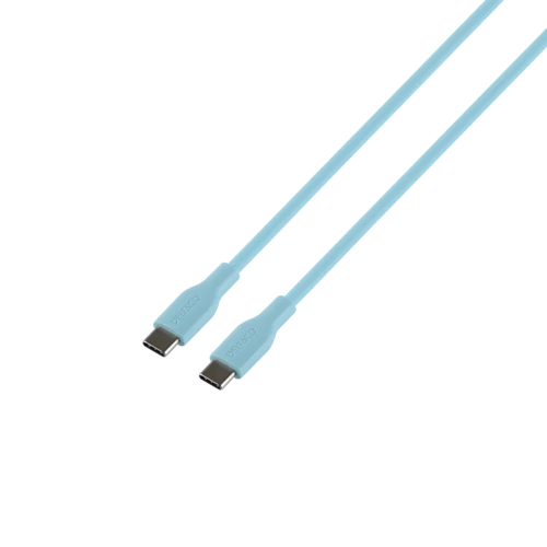 USB-C - C USB2.0 SPR Cable, silicone, 1,5m, Turquoise