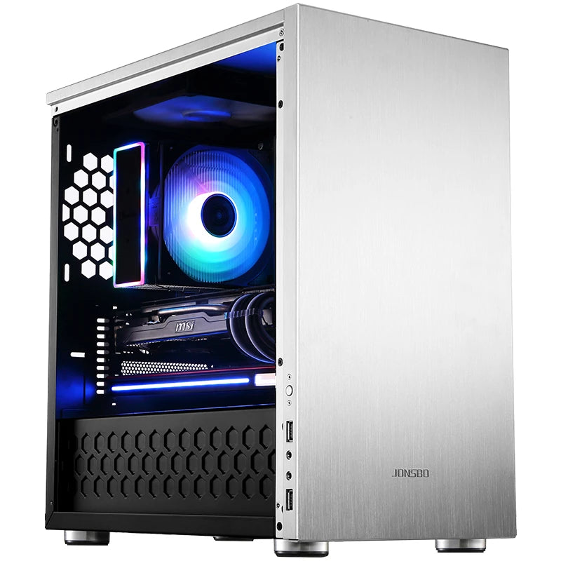 Jonsbo C3 Plus Micro-ATX case, Tempered Glass - silver
