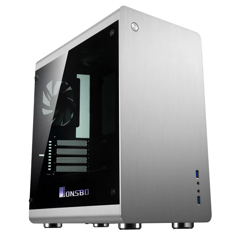 Jonsbo RM3 Micro-ATX case, Tempered Glass - silver