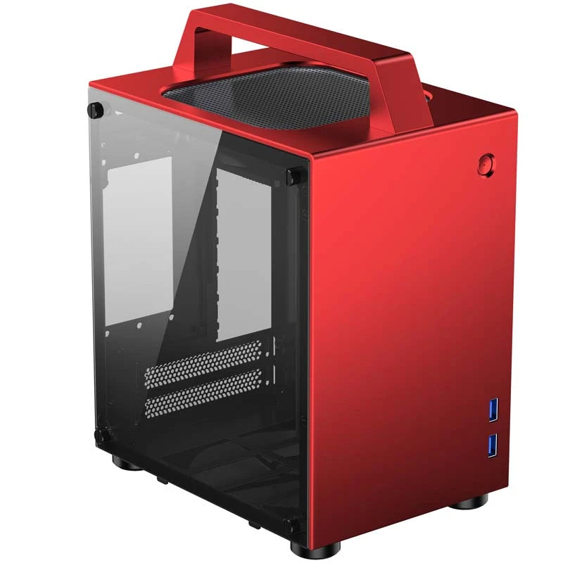 Jonsbo T8 Mini-ITX Case , tempered glass - Red