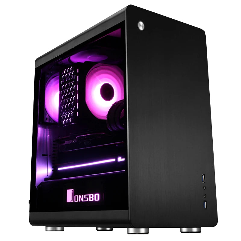 Jonsbo RM3 Micro-ATX case, Tempered Glass - black