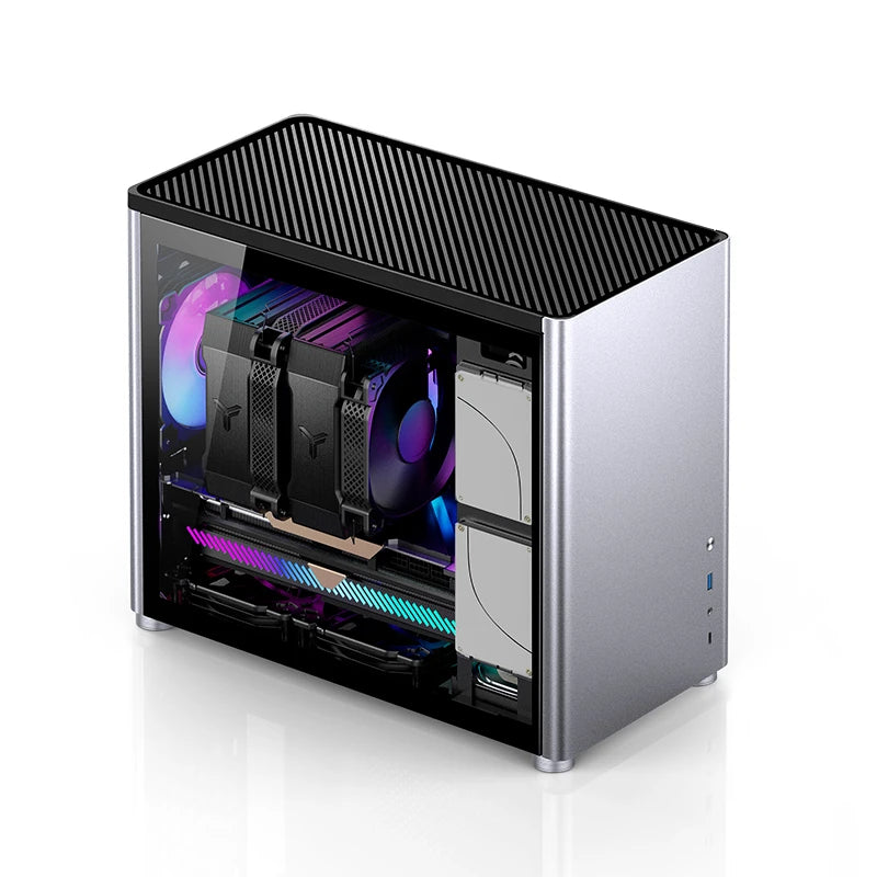 Jonsbo D30 M-ATX Case - Tempered Glass - Silver
