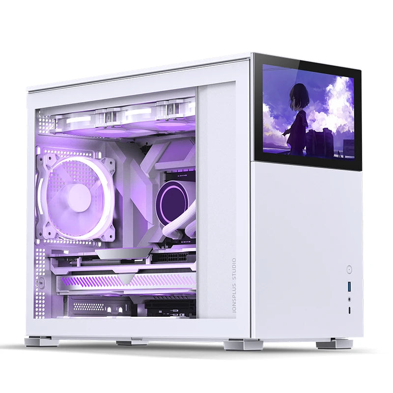Jonsbo D31 Screen mATX Case, Tempered Glass - white