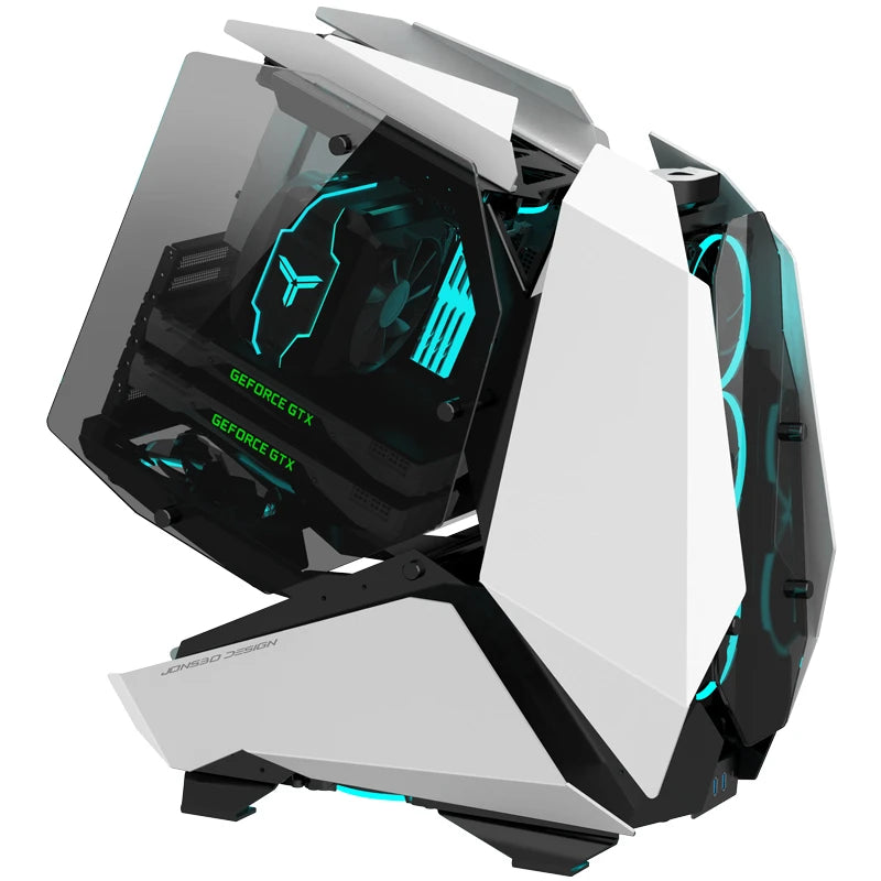 Jonsbo MOD5 Big-Tower Showcase, Tempered Glass - white