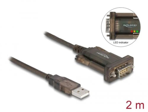 Adapter USB 2.0 Type-A > 1 x Serial DB9 RS-232