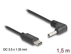 USB-C Power Cable to DC 3.5 x 1.35 mm male angled 1.5 m