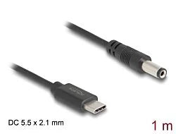 USB-C Power Cable to DC 5.5 x 2.1 mm male 1 m