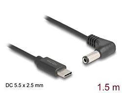 USB Type-C™ Power Cable to DC 5.5 x 2.5 mm male angled 1.5 m