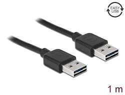 Cable EASY-USB 2.0 A male > EASY-USB 2.0 A male 1m black
