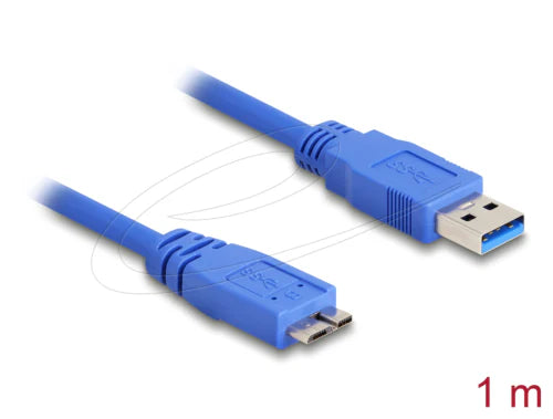 USB 5 Gbps Cable Type-A male to Type Micro-B male 1 m blue