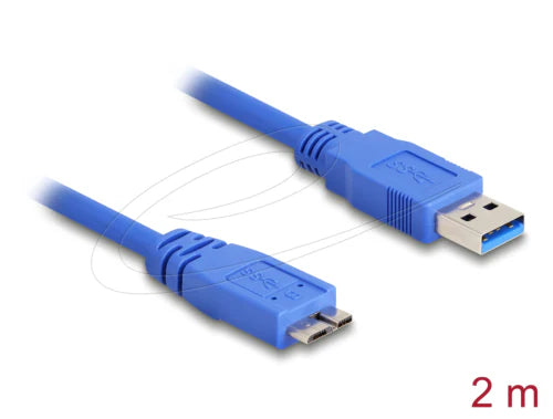 USB 5 Gbps Cable Type-A male to Type Micro-B male 2 m blue