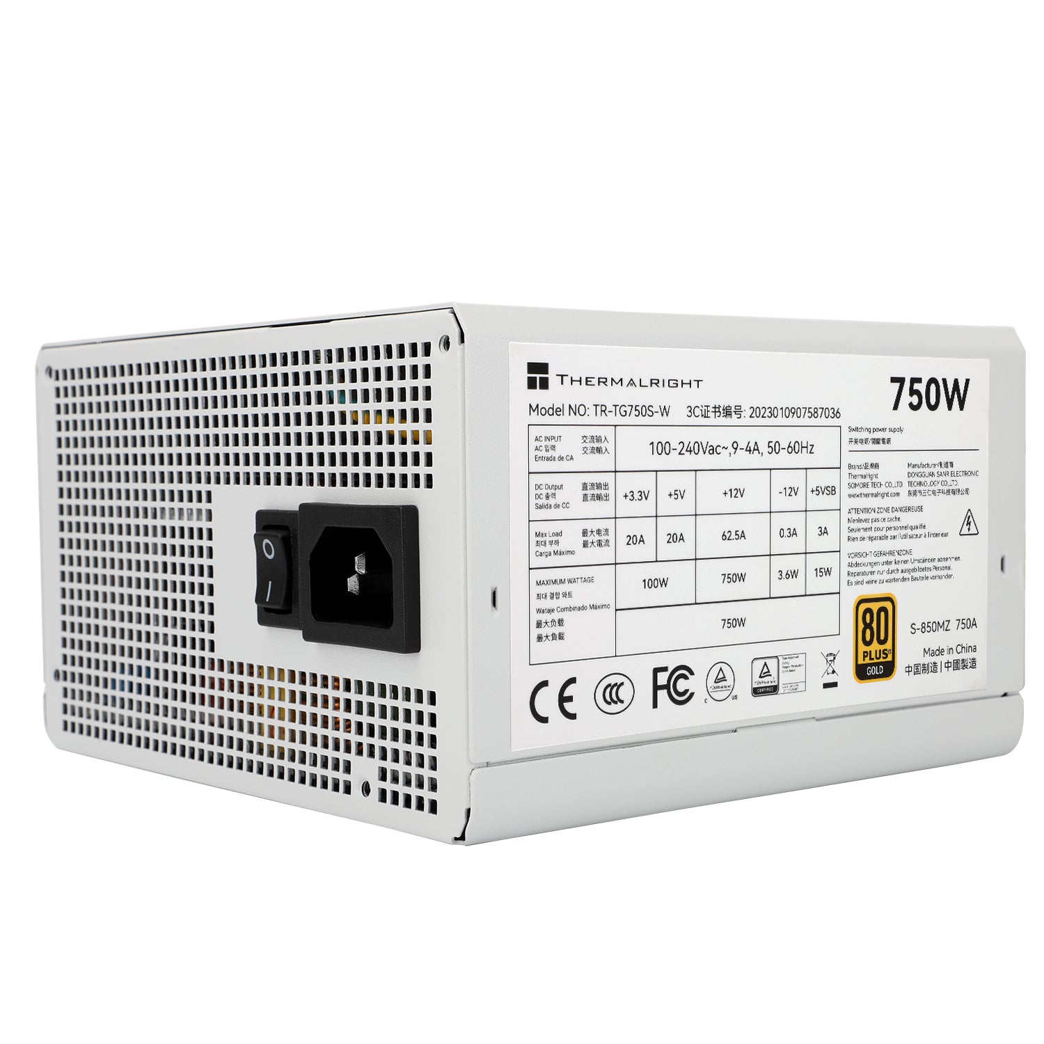 Thermalright TR-TG 750S-W White - PSU, 80+ Gold, 750W, non-modular