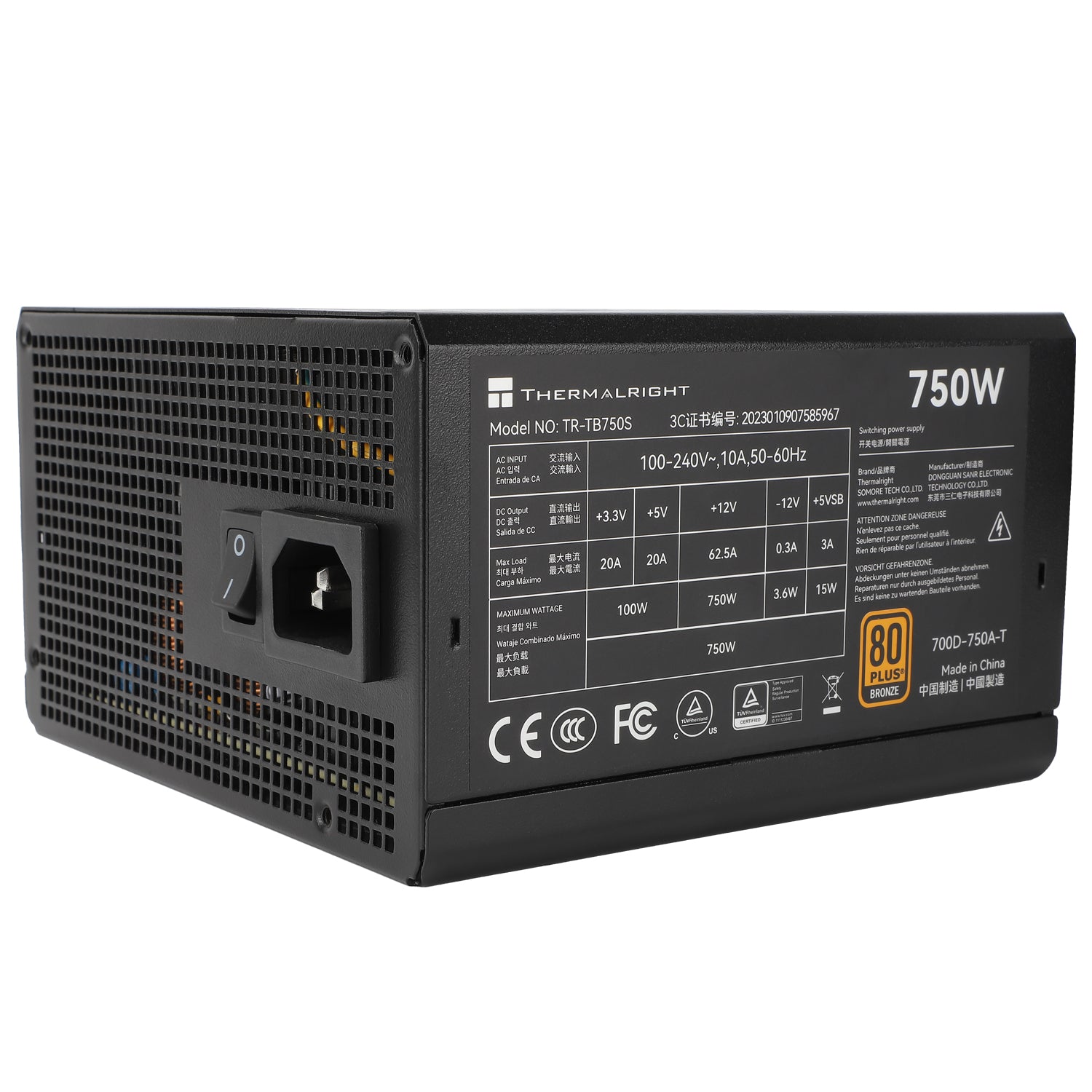 Thermalright TR-TB750S  Black - PSU, 80+ Bronze, 750W