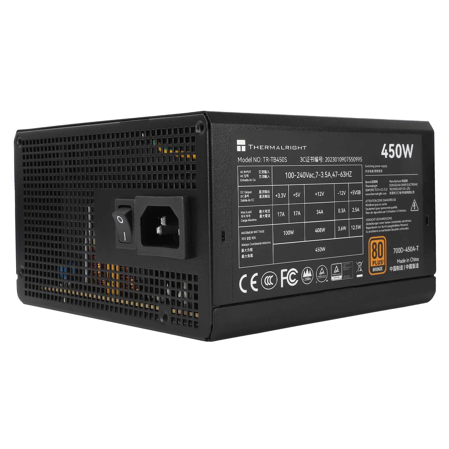 Thermalright TR-TB450S Black - PSU, 80+ Bronze, 450W