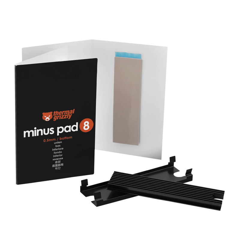 Thermal Grizzly M.2 SSD Cooler - including 2x thermal pads, support 2280 M.2 SSDs