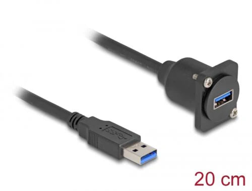 D-Type USB 5 Gbps Cable Type-A male to Type-A female 20 cm
