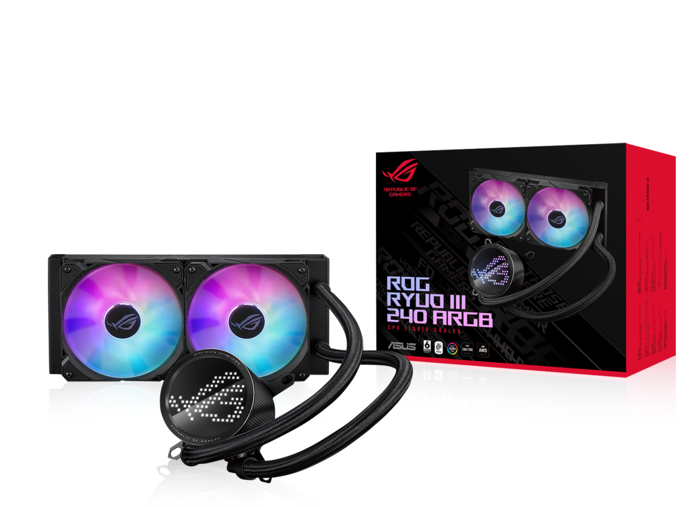 ASUS ROG RYUO III 240 ARGB 240mm All-In-One CPU Liquid Cooler with Anime Matrix LED Display