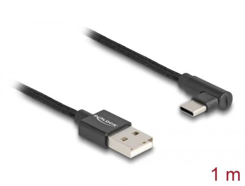 USB 2.0 Cable Type-A male to USB Type-C™ male angled 1 m