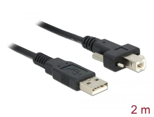Cable USB 2.0 type A male > USB 2.0 type B male screws 2 m