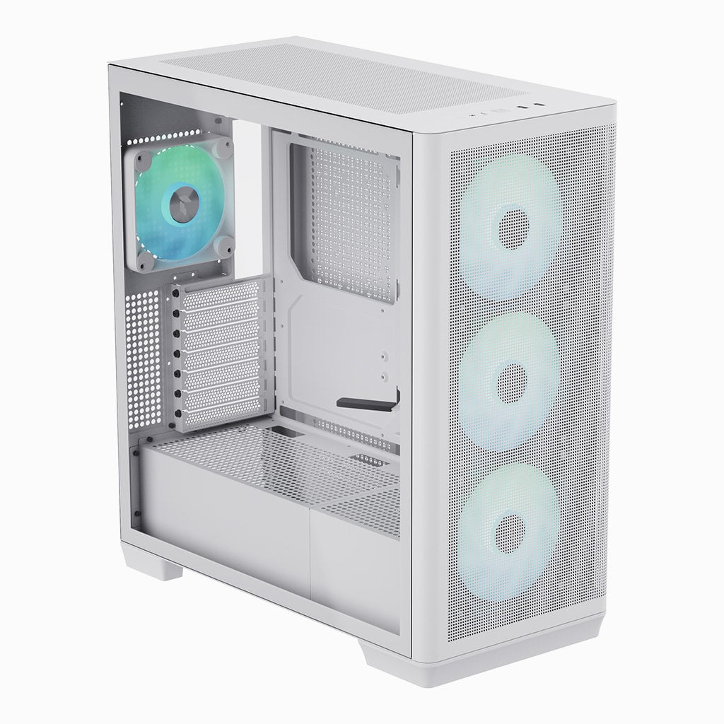 APNX C1 White - 3x 140 x 30mm fans + 1x 120 x 30mm fan