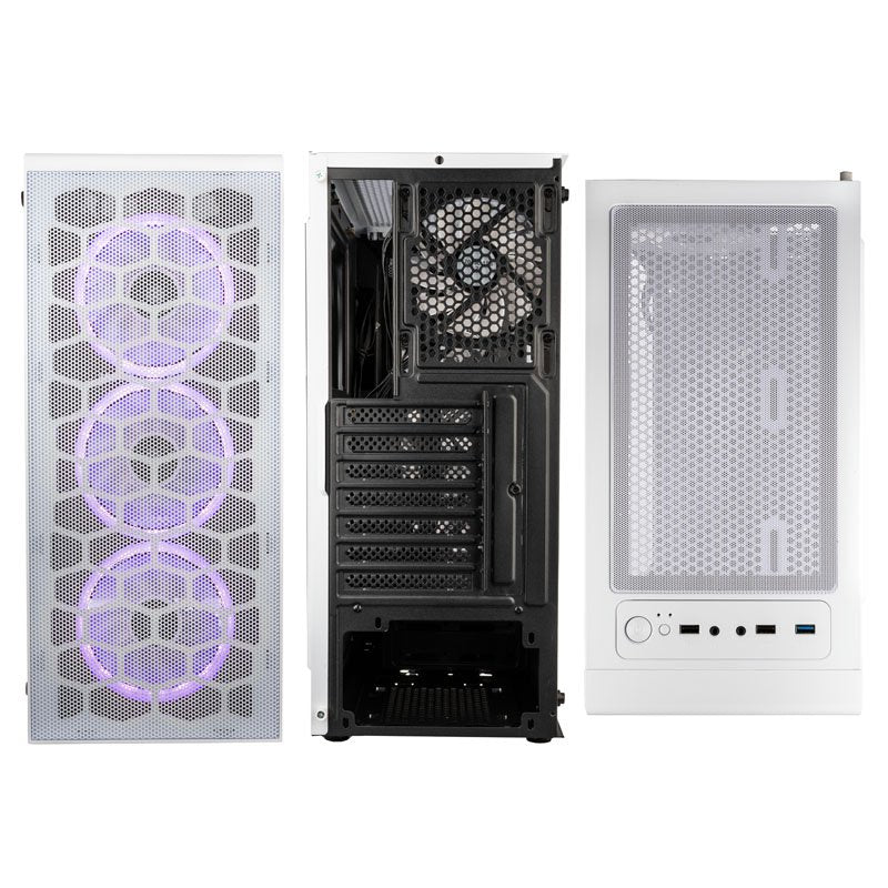 Kolink Observatory Lite Mesh ARGB Midi Tower Gaming Case – White