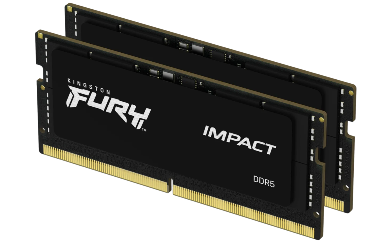 Kingston FURY Impact DDR5-4800 – 32GB (2x16GB) – CL38 – SO-DIMM – Svart