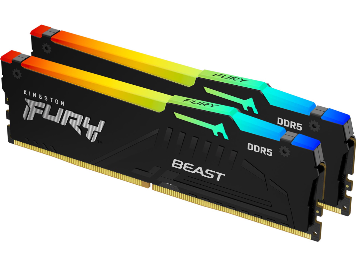 Kingston FURY Beast RGB DDR5-5600 – 16GB (2x8GB) – CL36 – Dual Channel – AMD EXPO / Intel XMP – Svart