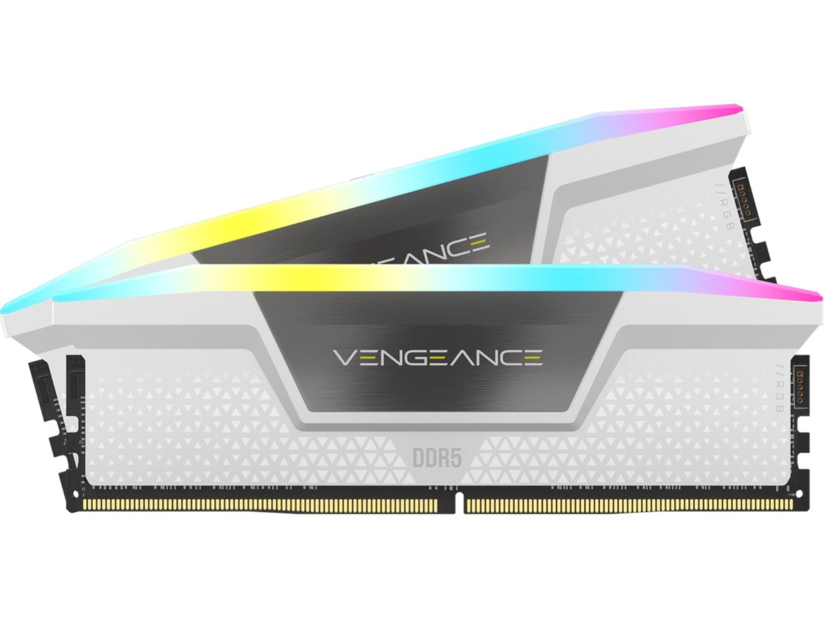 Corsair Vengeance RGB DDR5-5200 – 32 GB (2×16 GB) – CL40 – Dobbeltkanal – Intel XMP – Hvid med RGB