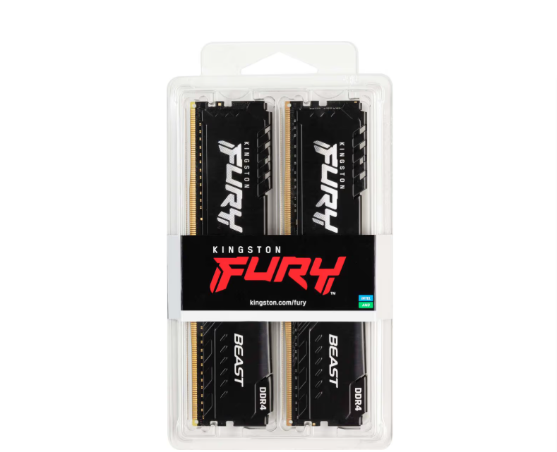 Kingston FURY Beast DDR4-3200 – 64GB (2x32GB) – CL16 – Dual Channel – Intel XMP – Svart