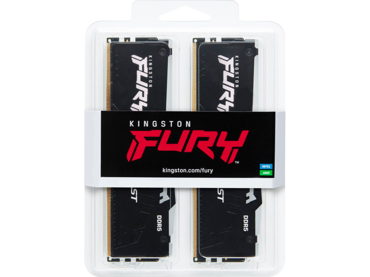 Kingston FURY Beast RGB DDR5-6000 – 16GB (2x8GB) – CL36 – Dual Channel – AMD EXPO – Svart med RGB