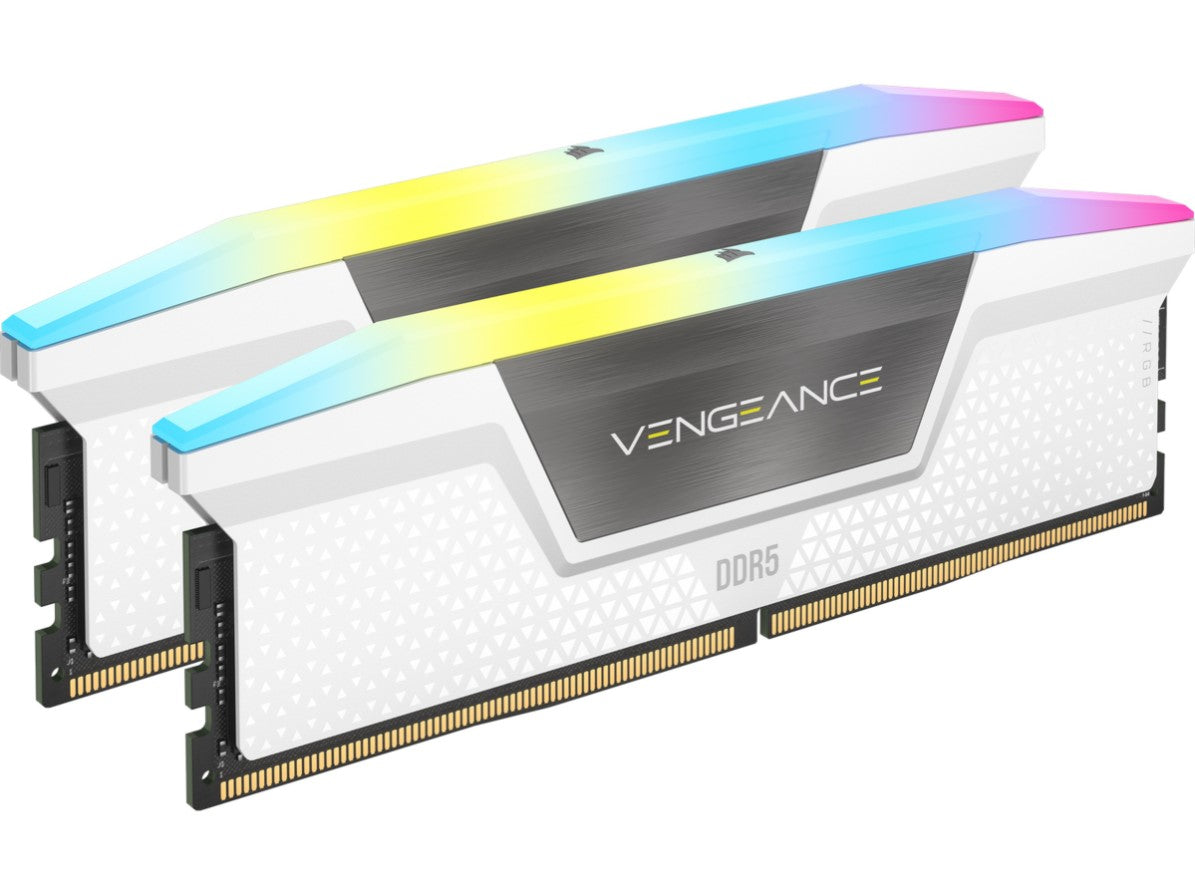 Corsair Vengeance RGB DDR5-5200 – 32 GB (2×16 GB) – CL40 – Dobbeltkanal – Intel XMP – Hvid med RGB