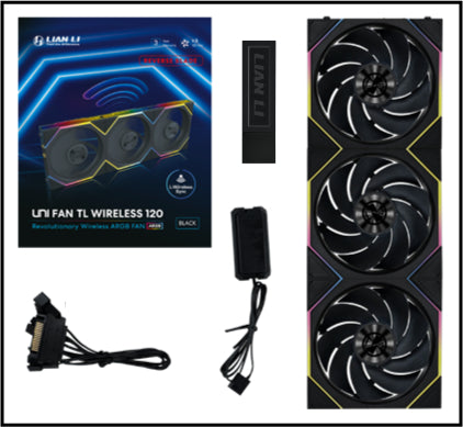 Lian Li UNI FAN TL Trådløs Reverse, 3-pak, Sort - 120mm