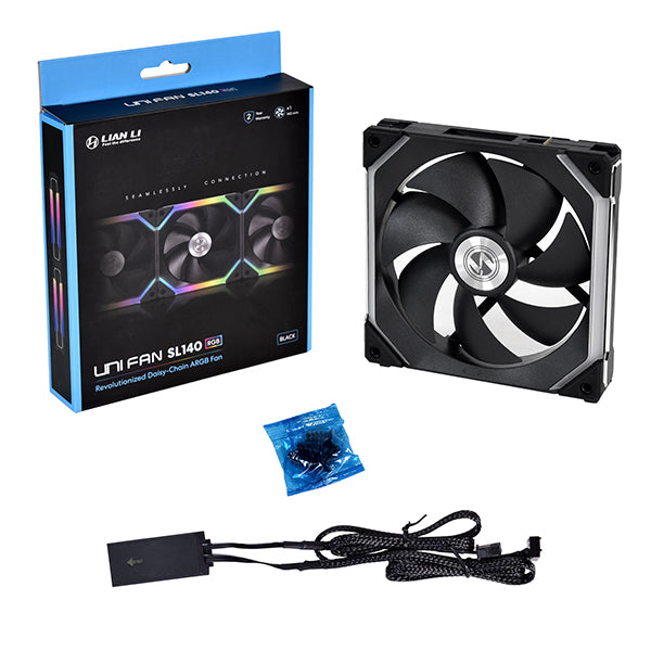 Lian Li UNI FAN SL INF PWM Sort - 140 mm, Infinity RGB, enkeltpakke
